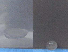 Comaparison of the water droplet slip characteristics
